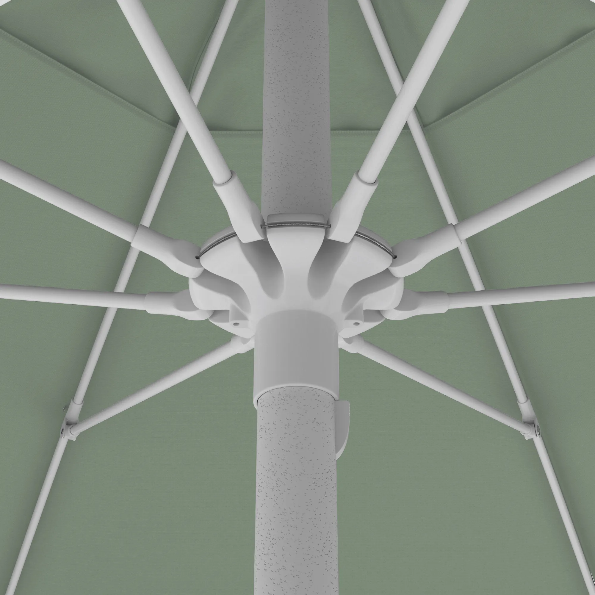 Close-up of the simple push lift mechanism on the Coast Series Patio Umbrella, enabling easy and smooth operation for opening and closing the umbrella.