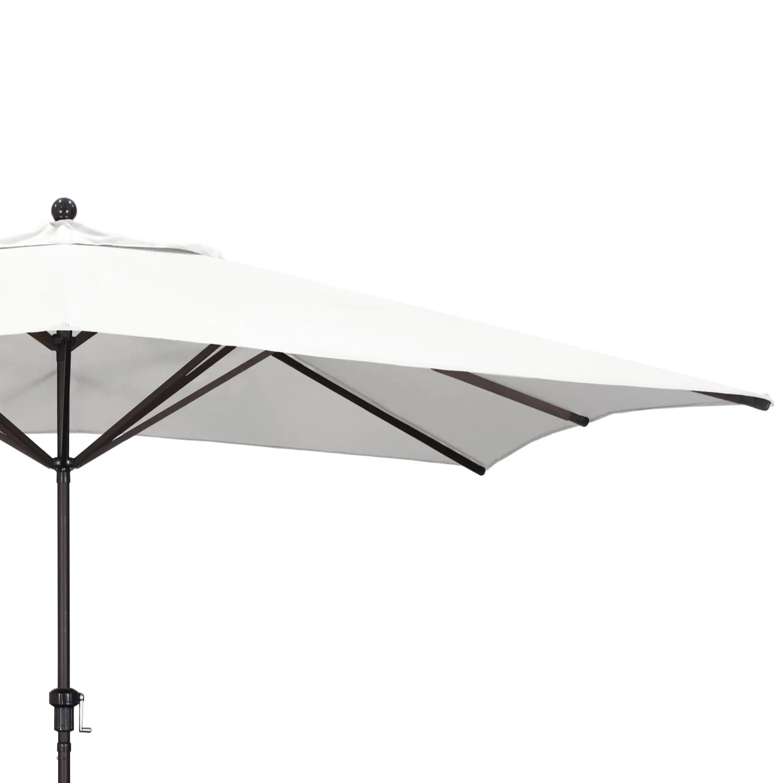 Detailed view of the secure locking mechanism on the Tahoe Series Patio Umbrella, built to keep the large canopy steady and in place for uninterrupted shade.