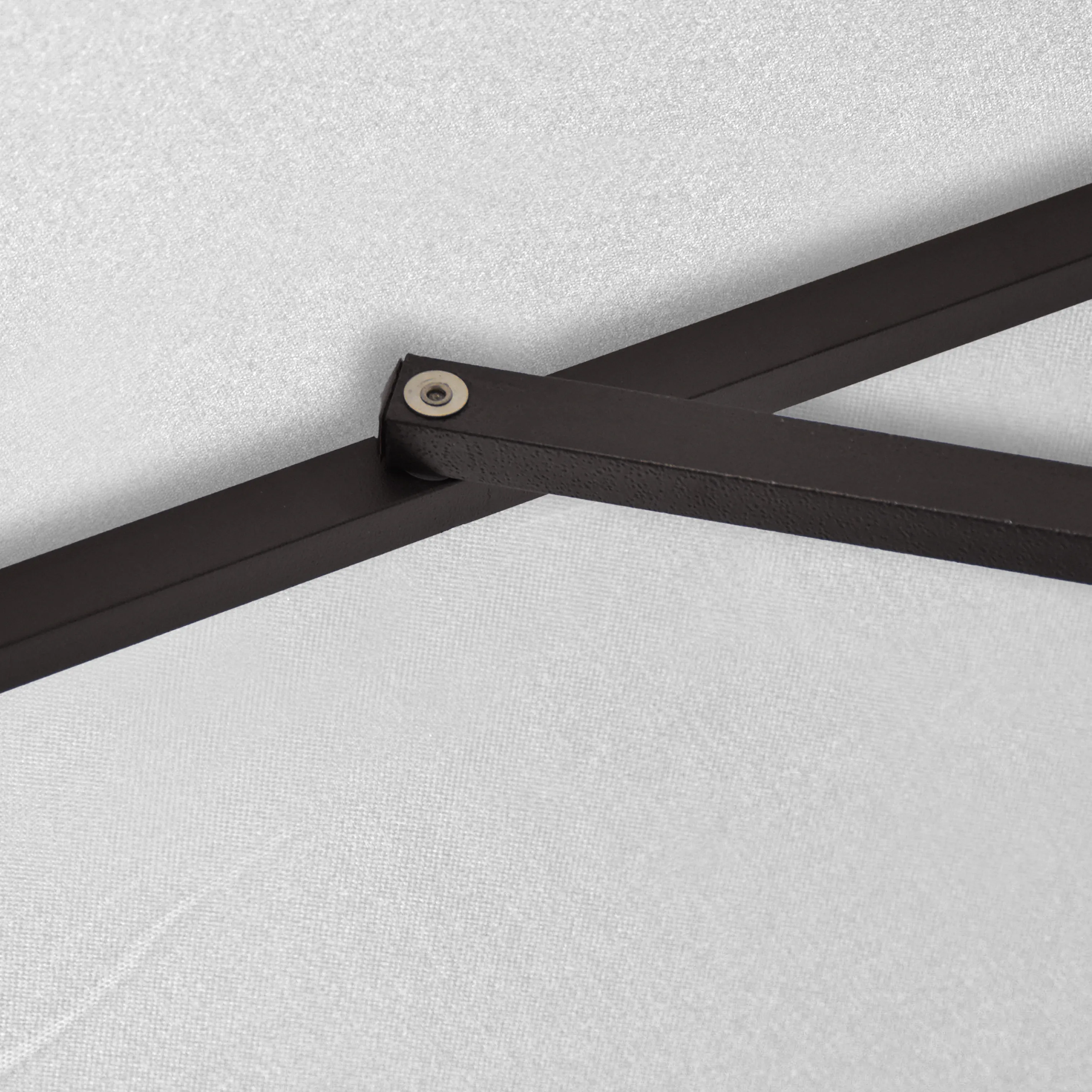 Reinforced fiberglass ribs of the Tahoe Series Patio Umbrella, designed to support its wide 11x8 foot canopy with lasting strength and structural stability.